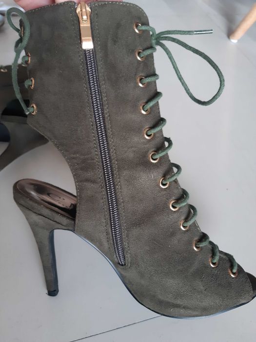Muszkieterki zielone khaki , r.37