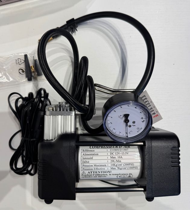 Kompresor samochodowy Precission Steel 12V z manometrem