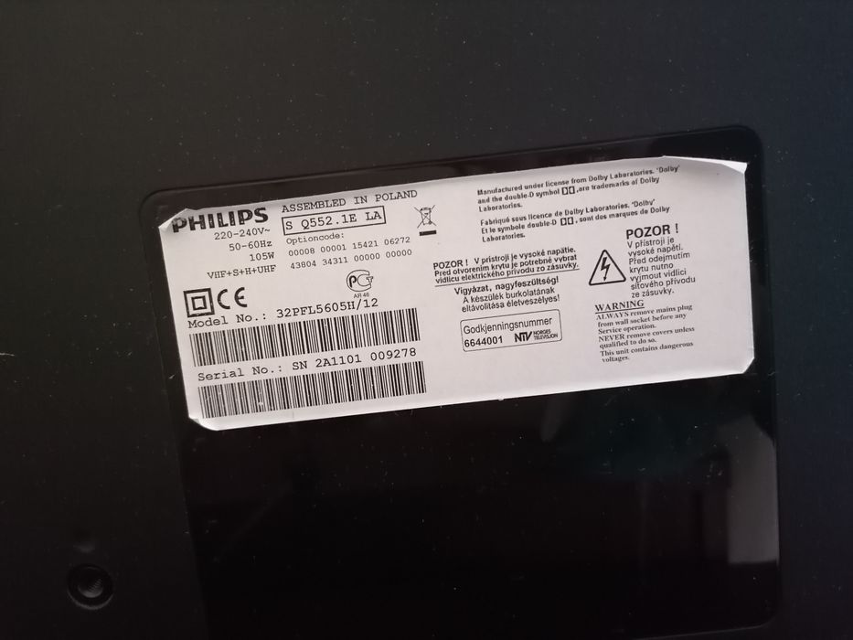 Telewizor Philips, dekoder SchwaigerDVB-T2 HD