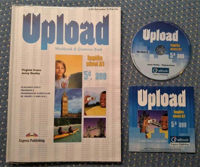 "Upload Inglês 5º Ano" Workbook & Grammar Book + eBook - Ótimo Estado!