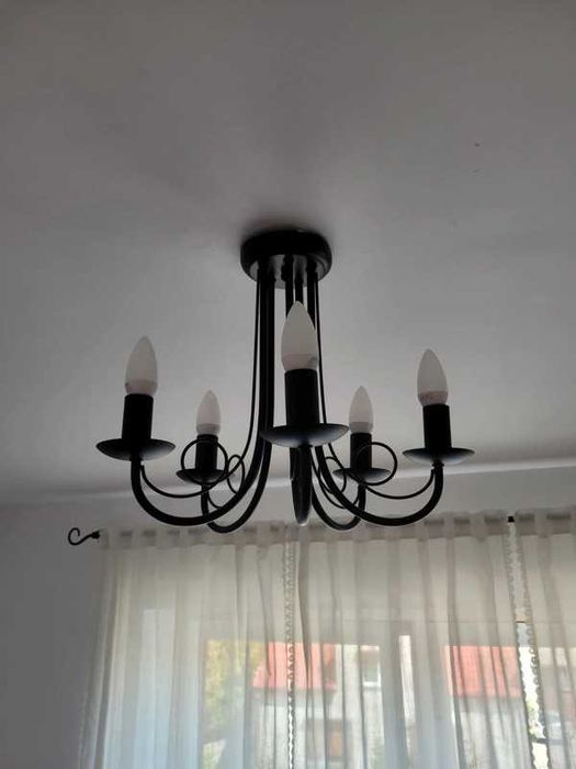 Żyrandol świece czarny westwing