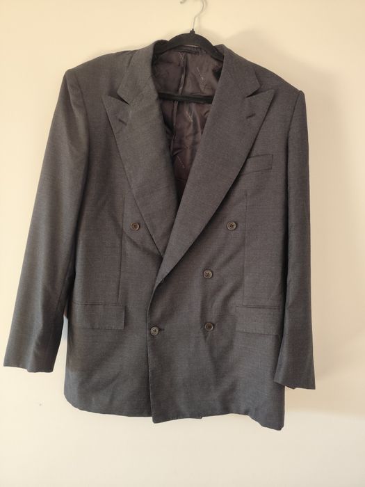 Grafitowa wełniana marynarka Kiton L