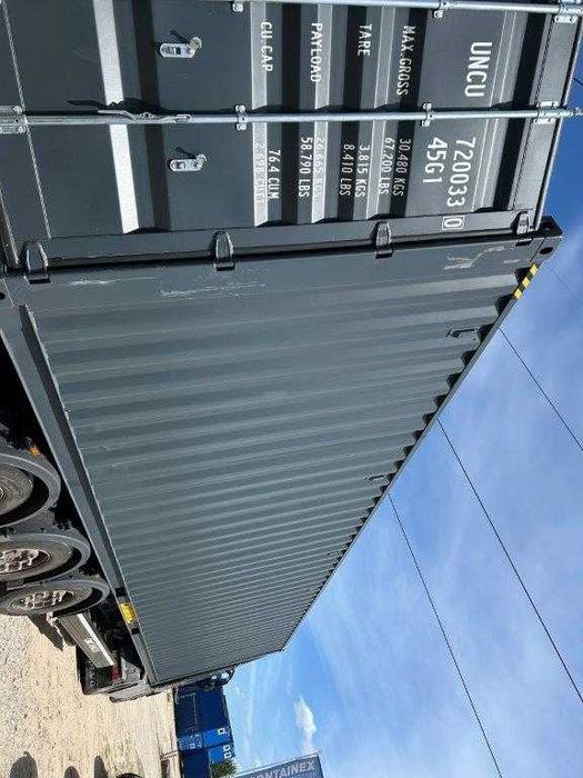 Kontener morski, magazynowy 40'HC, nowy, One Way, grafitowy, RAL7016.