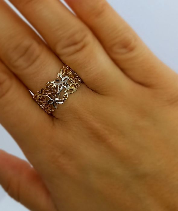 Złoty pierścionek wykonany w próbie 585-14ct