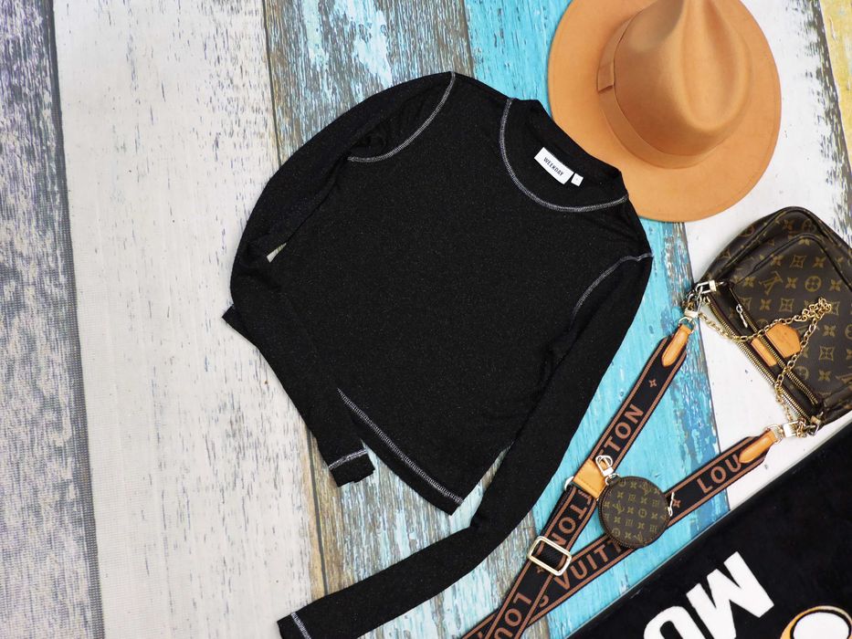 Weekday Bluzeczka crop top brokat S