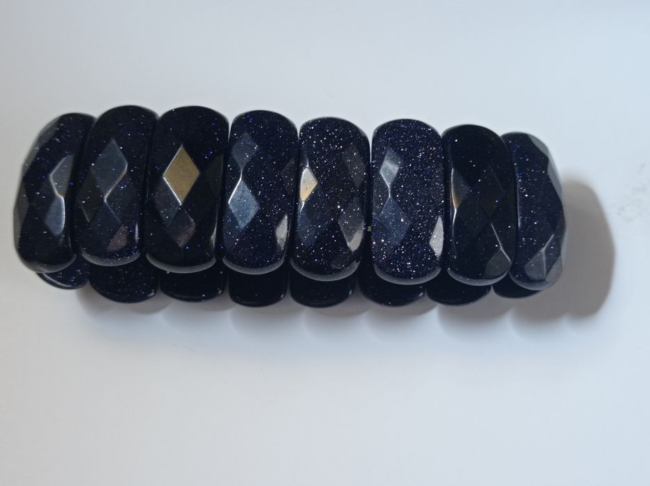 Браслет авантюрин ,синий песок. Высота 3см.