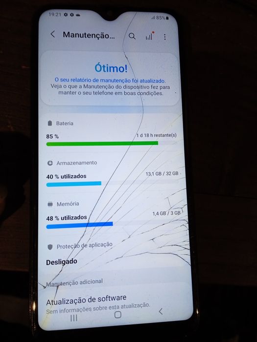 Samsung A20a estalado a trabalhar