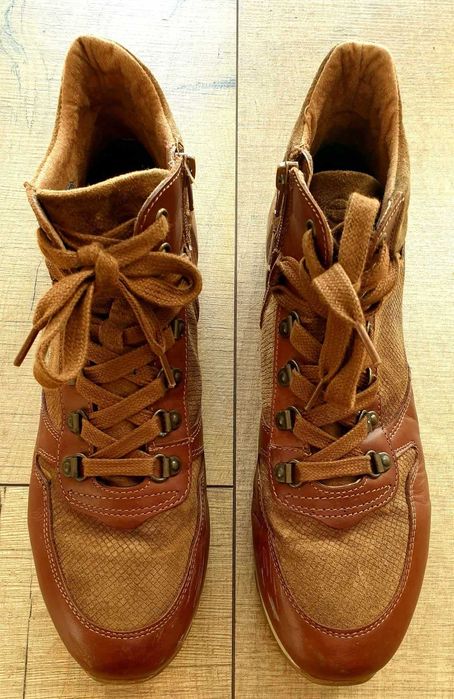 Wysokie sneakersy  skóra Tamaris 41 brązowe