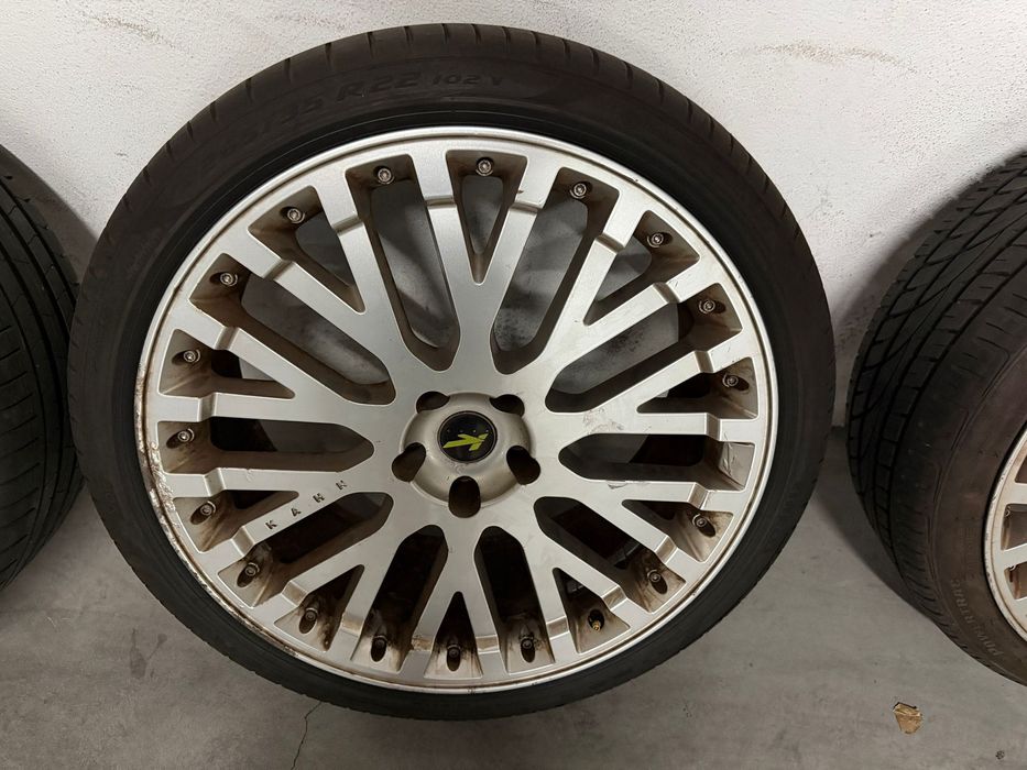 Jantes 22” Kahn Design 5x120 + Pneus 265/35R22 (2 Pirelli Novos)