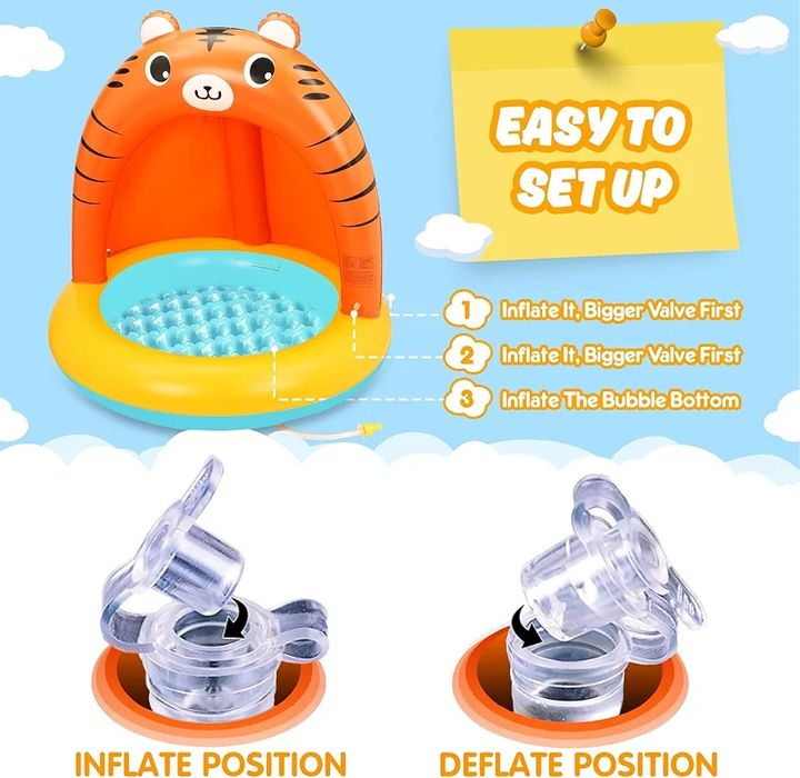 Piscina insuflável flutuador bebé com repuxo proteção sol ENVIO GRÁTIS