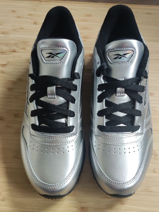 Buty damskie Reebok Classic 37.5 Srebrne adidasy Leather Sneakersy