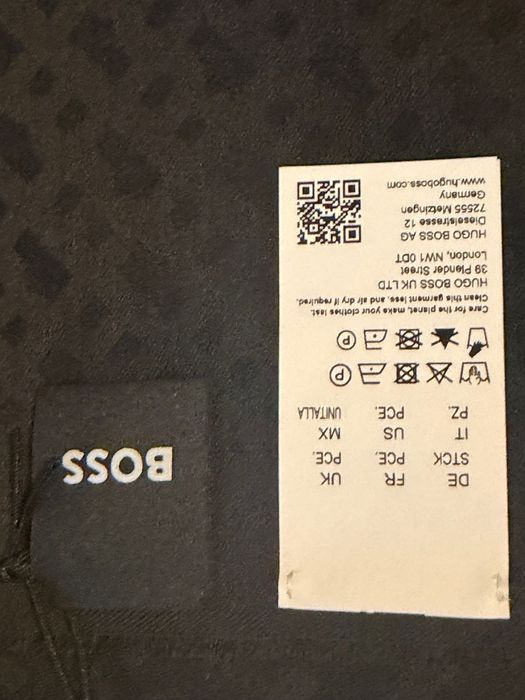 Szal Boss Hugo Boss czarny bawełna + wełna