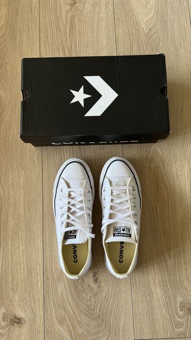 Converse białe platforma 36