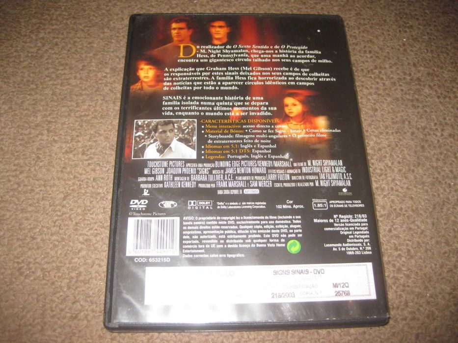 DVD "Sinais" de M. Night Shyamalan