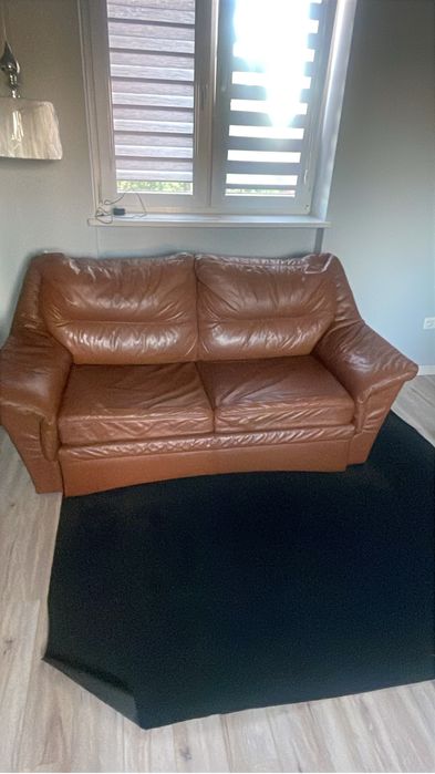Kanapa ze  prawdziwej skóry naturalnej +2 fotele