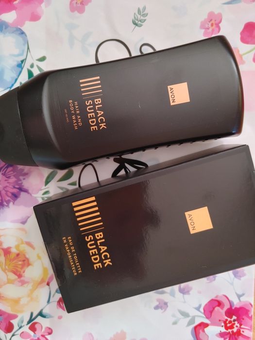 Avon black suede zestaw