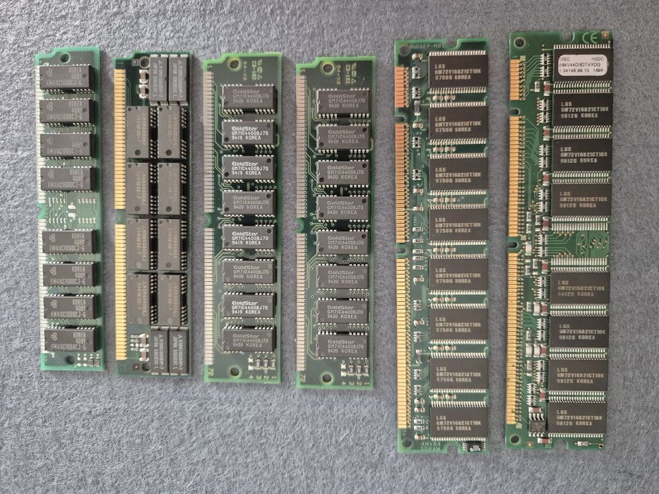 Memórias PC antigas