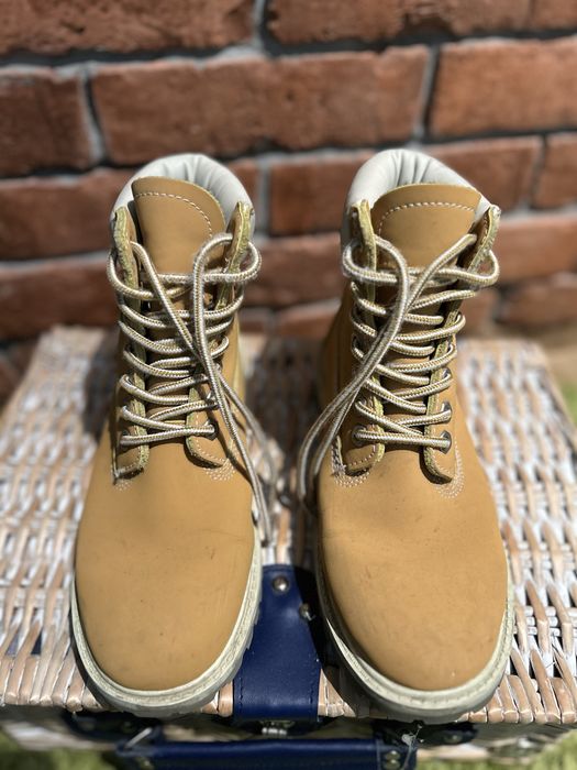 Cropp trapery buty zimowe timberlandy camel braz kozuszek cieple buty