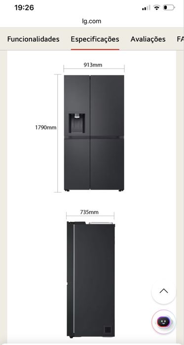 Frigorifico americano LG Novo