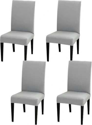 Elastyczny uniwersalny pokrowiec na krzesło do domu,jadalni 4SZT SZARY