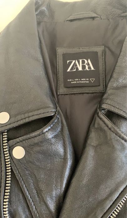 Blusão biker de cabedal preto