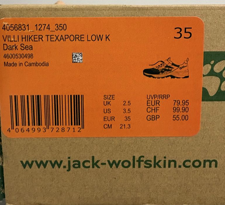 Buty trekkingowe Jack Wolfskin Willi Hiker Texapore low K r.35