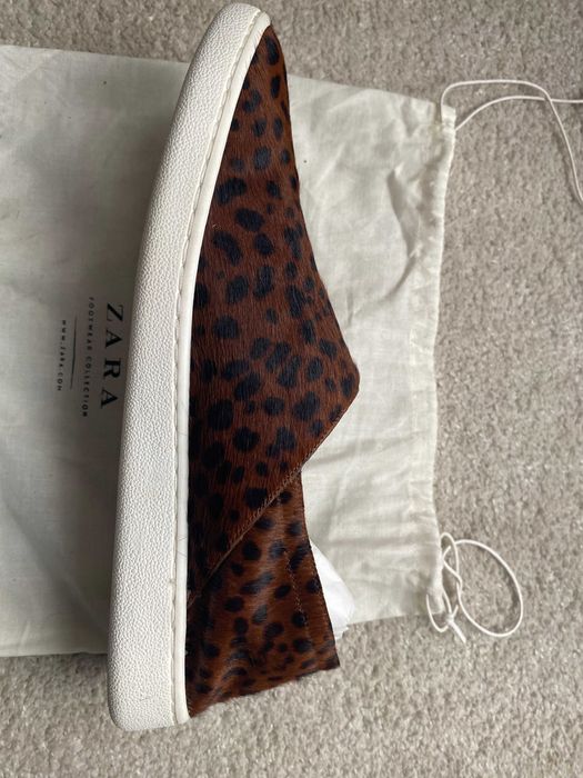 nowe skórzane buty Zara slip-on