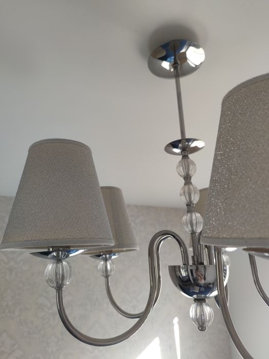 Żyrandol Emmanuelle chrom E14 Alfa, w stylu glamour
