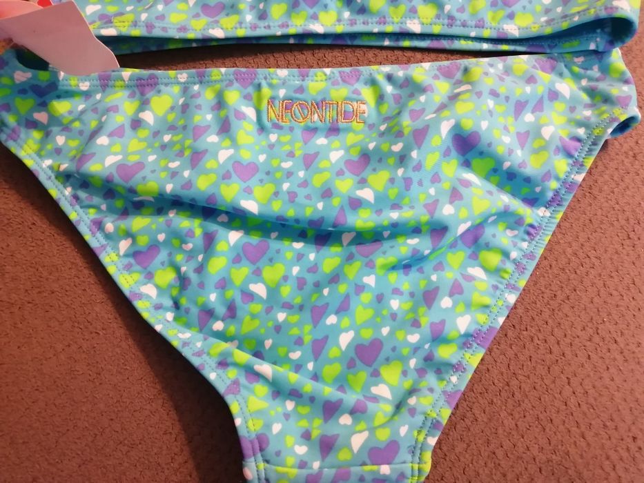 Strój kąpielowy, bikini, nowy, dwuczęściowy UPF 50+ serca r. 158