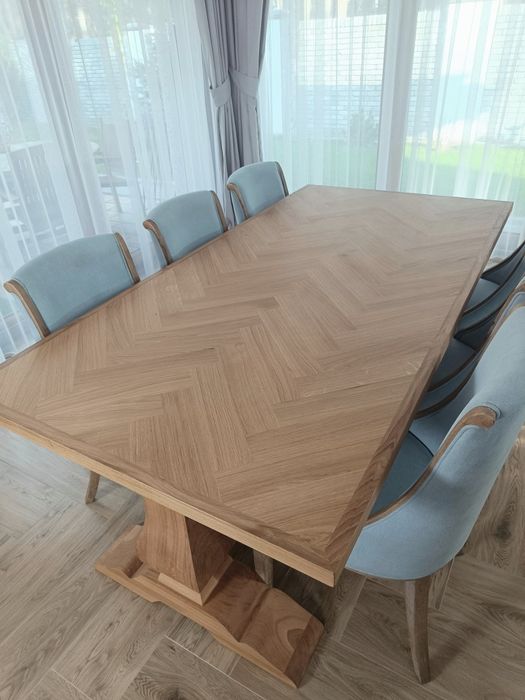 WYPRZEDAŻ Stół dębowy 200/100 blat jodełka dostępny ,model Baron