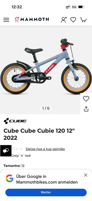Bicicleta 2-4anos Cube Cubie 120