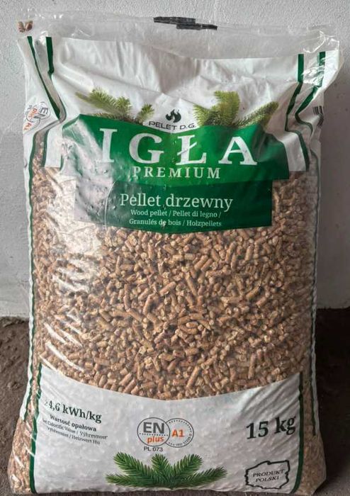 Pellet Igła PREMIUM 100%  A1 w 15kg  fi 6 op 15 kg - 33,45 zł