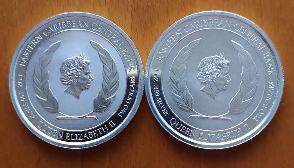 moedas prata onças Domínica Eastern Caribbean (#2)