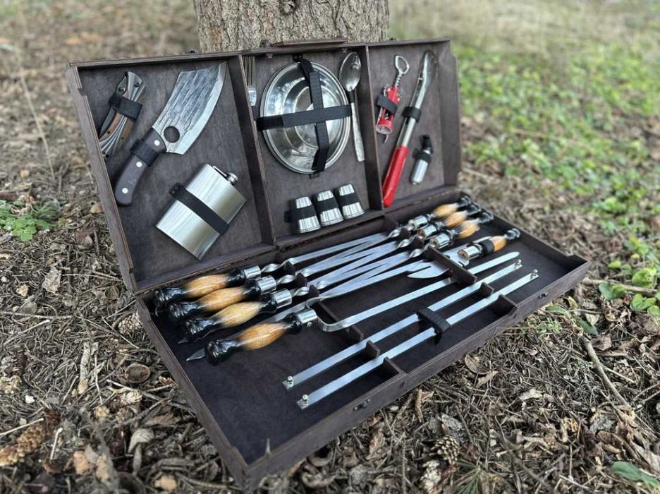 Супер круті набори шампурів у кейсі на подарунок! Шампура нержавійка!