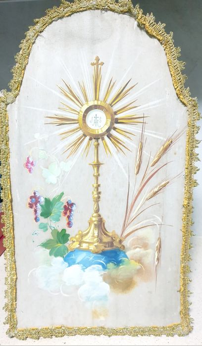 Antiga imagem - antigo grande registo de Custódia pintado à mão