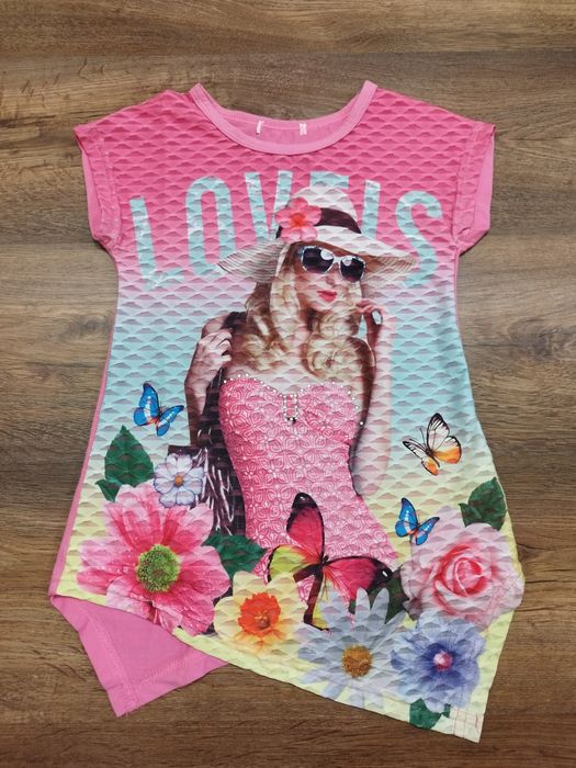 Bluzka koszulka, tunika dla dziewczynki R.128 modelka