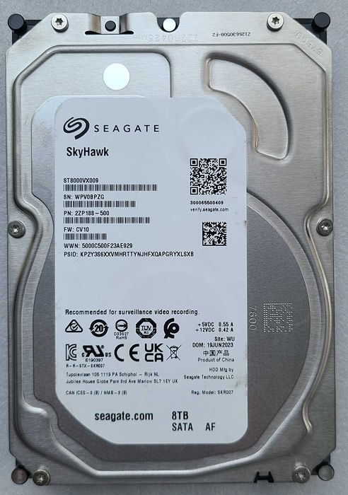 Жорсткий диск 8TB HDD Seagate SkyHawk ST8000VX009