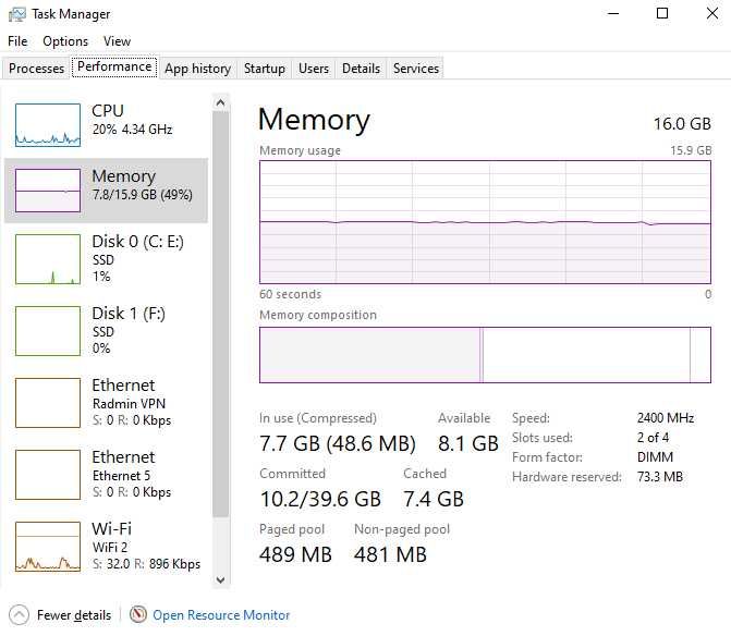 ОЗУ DDR4 16 gb 2400mhz 2x8 Kingston Fury RGB