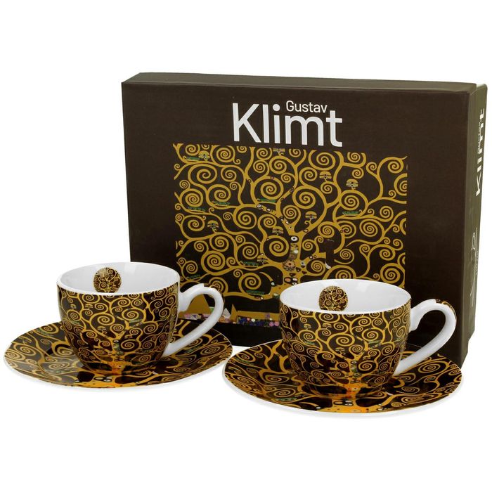 Zestaw 2 Filiżanek Espresso Klimt Tree Wyposażenie Wnętrz