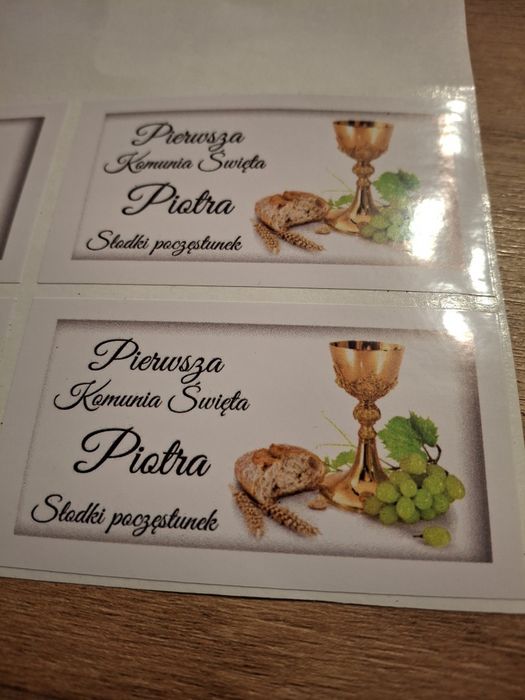Naklejki podziękowanie komunia