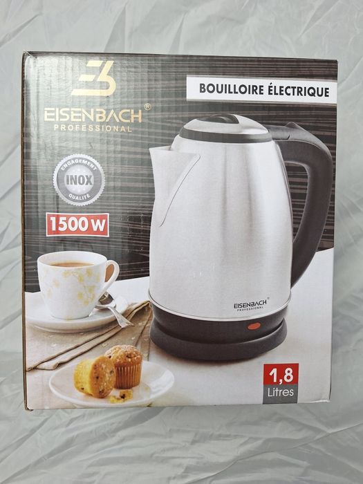 Czajnik elektryczny Eisenbach 1.8L Inox, nowy, stal nierdzewna