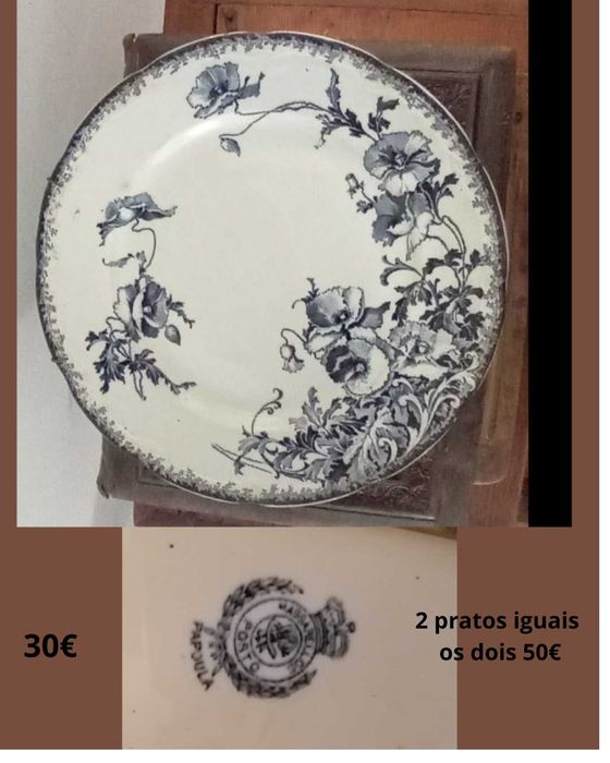 Pratos antigos de coleçã0