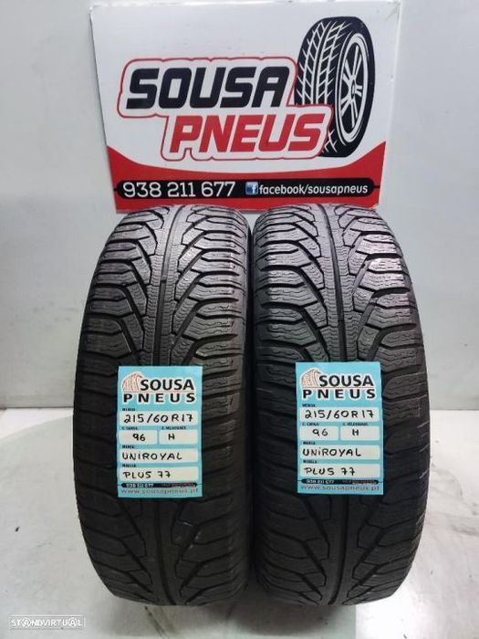 2 pneus semi novos 215-60r17  uniroyal - oferta dos portes 110 euros