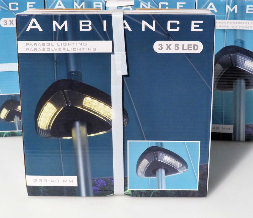 Ambiance 3 x 5 LED Parasol Light Novo/Selado