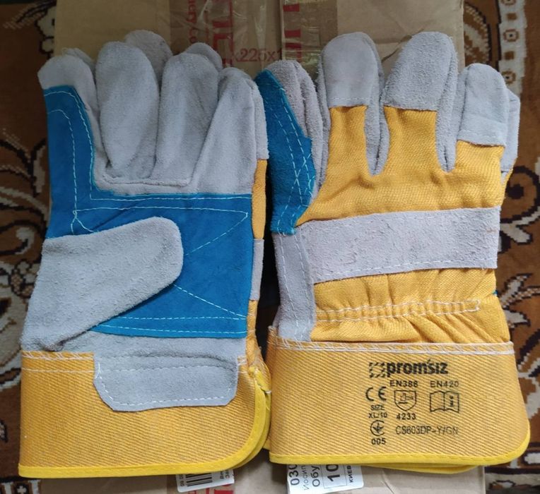 Перчатки шкіряні захисні для будівництва, зварювання Краги