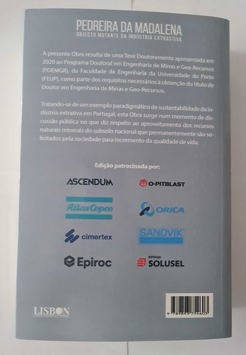 Livro "Pedreira da Madalena - Objecto Mutante da Indústria Extractiva"
