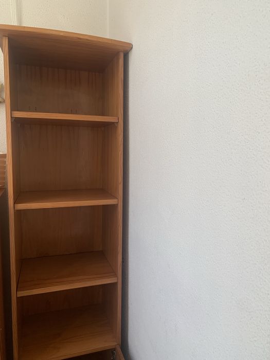 Estante livros madeira castanho pinho mel