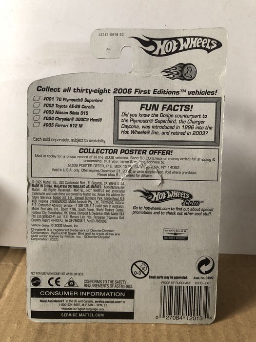 Hot Wheels first editions de 2006
