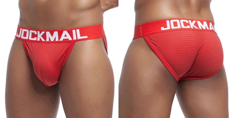 Męskie sexowne siateczkowe slipy Tanga na lato JOCKMAIL - XL