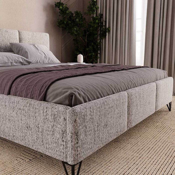 Łóżko tapicerowane LEKSI DARMOWA DOSTAWA z pojemnikiem na pościel